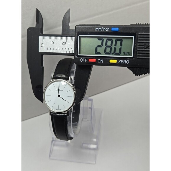 Ole Mathiesen Copenhagen Swiss Made Quartz Dress Watch Black Leather New Battery - Picture 4 of 11